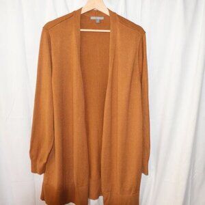 Jessica London Womens Open Front Long Cardigan Sweater In Rust Brown Size Medium